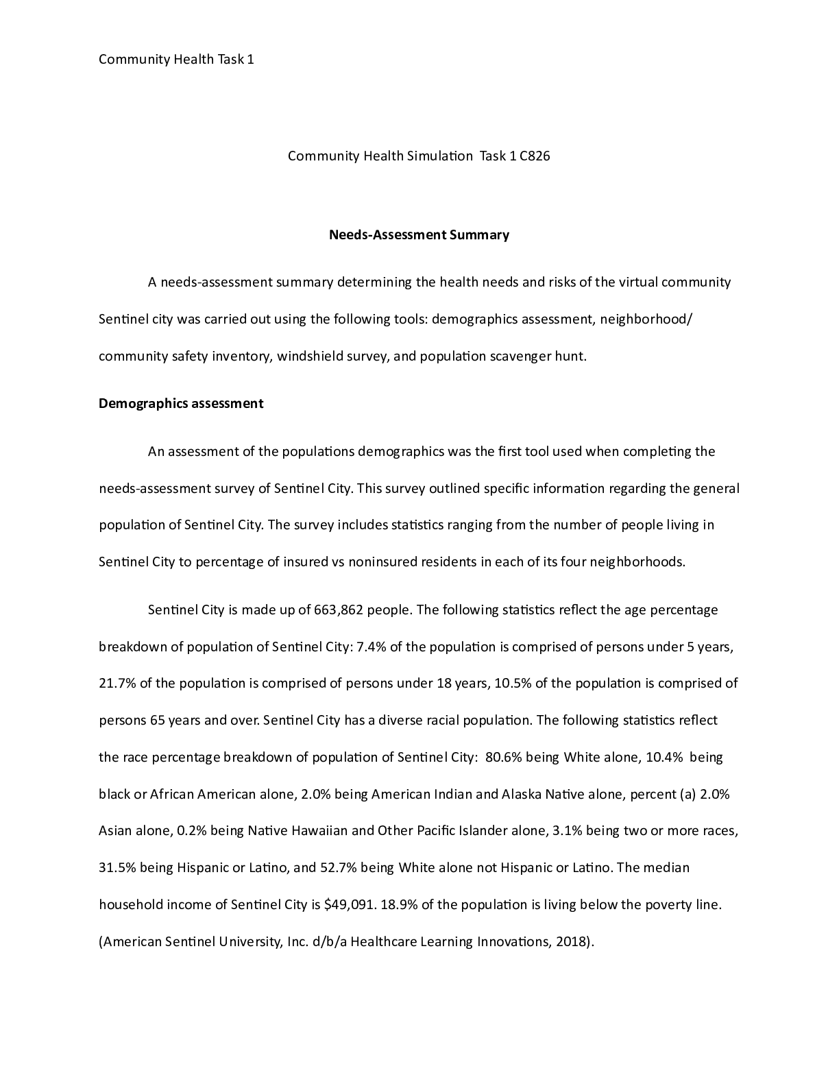 Preview image of Community Health Simulation  Task 1 C826    Community Health Simulation  Task 1 C826  Need document